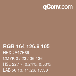 カラーコード: RGB 164 126.8 105 | qconv.com