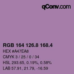 カラーコード: RGB 164 126.8 168.4 | qconv.com