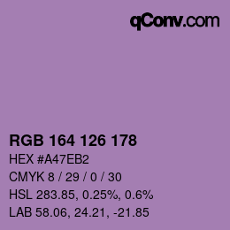 Color code: RGB 164 126 178 | qconv.com