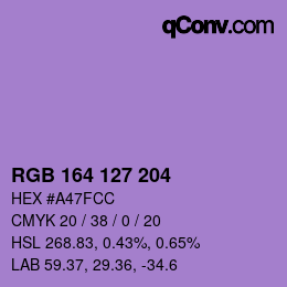 Color code: RGB 164 127 204 | qconv.com