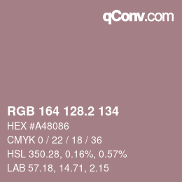 カラーコード: RGB 164 128.2 134 | qconv.com