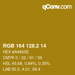 カラーコード: RGB 164 128.2 14 | qconv.com