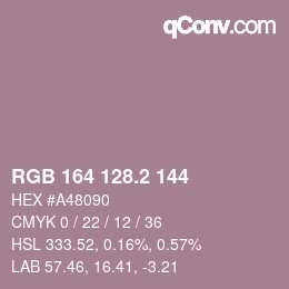 カラーコード: RGB 164 128.2 144 | qconv.com