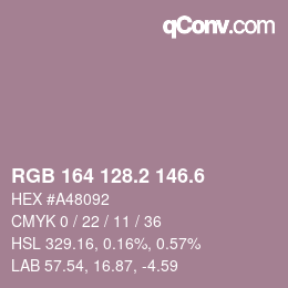 カラーコード: RGB 164 128.2 146.6 | qconv.com