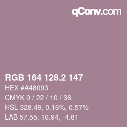 カラーコード: RGB 164 128.2 147 | qconv.com