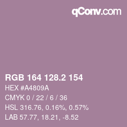 カラーコード: RGB 164 128.2 154 | qconv.com
