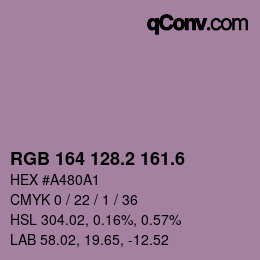 カラーコード: RGB 164 128.2 161.6 | qconv.com