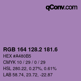 カラーコード: RGB 164 128.2 181.6 | qconv.com
