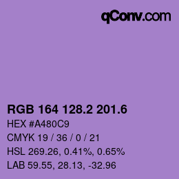 カラーコード: RGB 164 128.2 201.6 | qconv.com