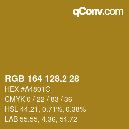 カラーコード: RGB 164 128.2 28 | qconv.com