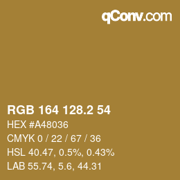 カラーコード: RGB 164 128.2 54 | qconv.com