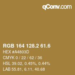 カラーコード: RGB 164 128.2 61.6 | qconv.com