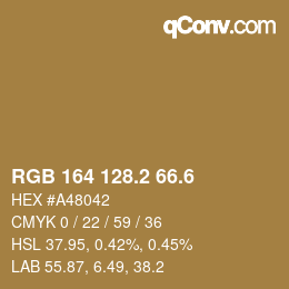 カラーコード: RGB 164 128.2 66.6 | qconv.com