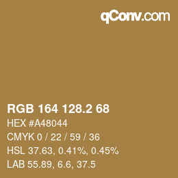 カラーコード: RGB 164 128.2 68 | qconv.com