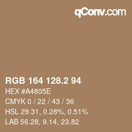 カラーコード: RGB 164 128.2 94 | qconv.com