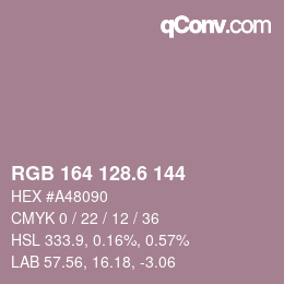 カラーコード: RGB 164 128.6 144 | qconv.com