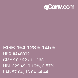 カラーコード: RGB 164 128.6 146.6 | qconv.com