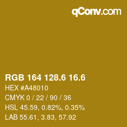 カラーコード: RGB 164 128.6 16.6 | qconv.com