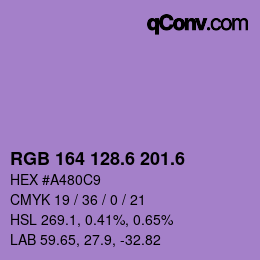 カラーコード: RGB 164 128.6 201.6 | qconv.com