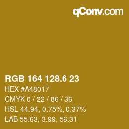 カラーコード: RGB 164 128.6 23 | qconv.com