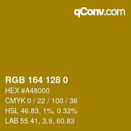 カラーコード: RGB 164 128 0 | qconv.com