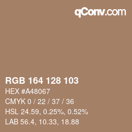 カラーコード: RGB 164 128 103 | qconv.com
