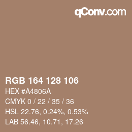 Farbcode: RGB 164 128 106 | qconv.com