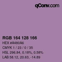 Color code: RGB 164 128 166 | qconv.com