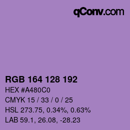 Color code: RGB 164 128 192 | qconv.com