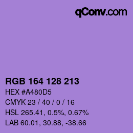 Color code: RGB 164 128 213 | qconv.com