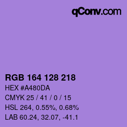 Color code: RGB 164 128 218 | qconv.com