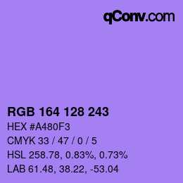 Color code: RGB 164 128 243 | qconv.com