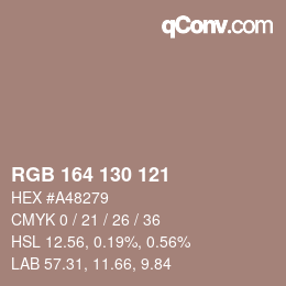 Farbcode: RGB 164 130 121 | qconv.com