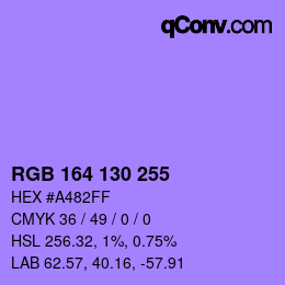 Color code: RGB 164 130 255 | qconv.com