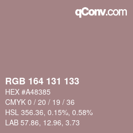 Color code: RGB 164 131 133 | qconv.com