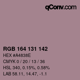 Código de color: RGB 164 131 142 | qconv.com