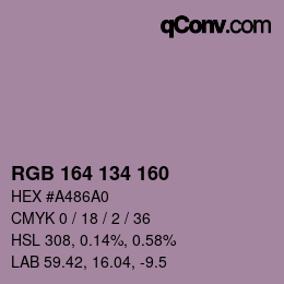 Color code: RGB 164 134 160 | qconv.com