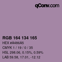 Color code: RGB 164 134 165 | qconv.com