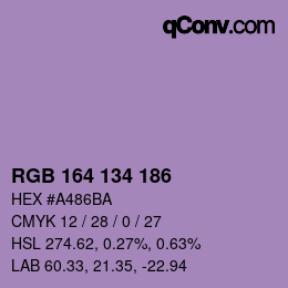 Color code: RGB 164 134 186 | qconv.com