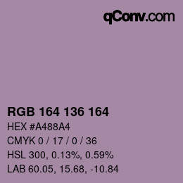 Color code: RGB 164 136 164 | qconv.com