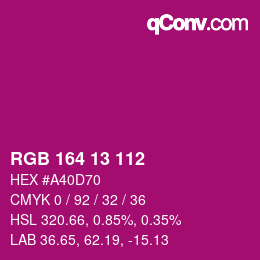Color code: RGB 164 13 112 | qconv.com