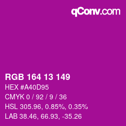 Color code: RGB 164 13 149 | qconv.com
