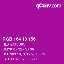 Color code: RGB 164 13 156 | qconv.com