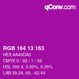 Color code: RGB 164 13 163 | qconv.com