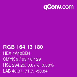 カラーコード: RGB 164 13 180 | qconv.com