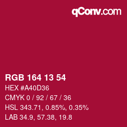 Color code: RGB 164 13 54 | qconv.com