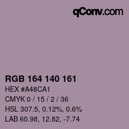 Color code: RGB 164 140 161 | qconv.com