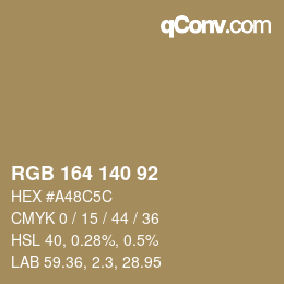 Farbcode: RGB 164 140 92 | qconv.com