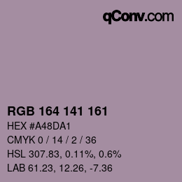 Color code: RGB 164 141 161 | qconv.com
