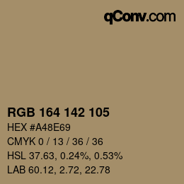 カラーコード: RGB 164 142 105 | qconv.com